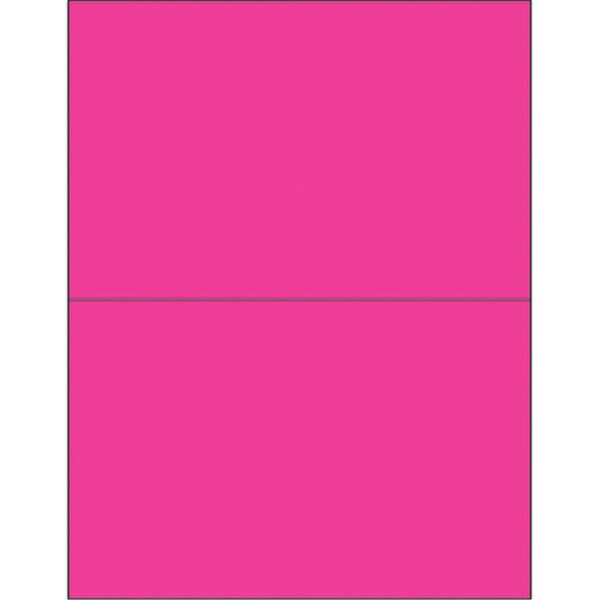 Officespace 8.5 x 5.5 in. Fluorescent Pink Rectangle Laser Labels, 200PK OF2536997 - main